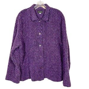 Picadilly Fashions | Vintage Wool Blend Chunky Boucle Cardigan Sweater Jacket